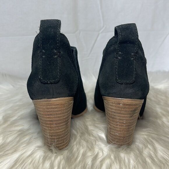 Vince Cameo Francia Black Suede Stacked Heel Booties Sz 6 - Picture 4 of 7